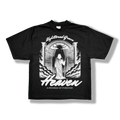 Black t-shirt with a graphic design of the gates of heaven and 'Unfiltered Grace' 'Heaven' 'A Promise of Forever' text